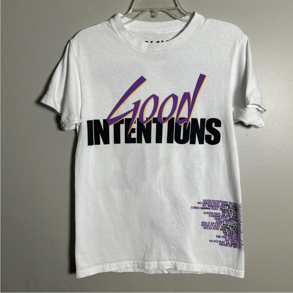 VLONE Other - VLONE X Nav T-Shirt Men’s Small Good Intentions Dove White 100% Cotton Rap Album